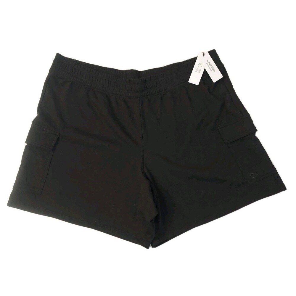 NWT Mens Calvin Klein Performance Black Cargo Elastic Waist Shorts Size 2X